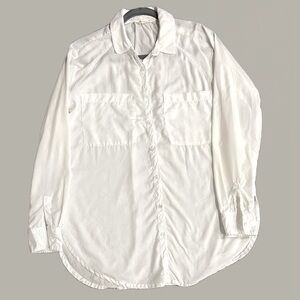 Lou & Grey Linen Classic White Button-Up Shirt